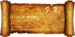 Ilcsik Noémi névjegykártya